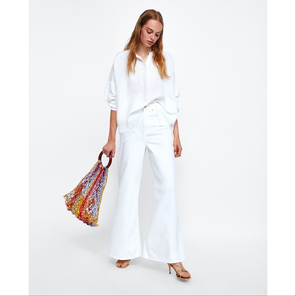 Zara Oversized Off-White Blouse XS